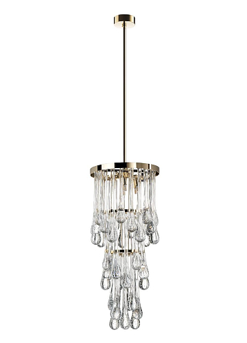 Modern Murano Droplet Soft Gold Chandelier