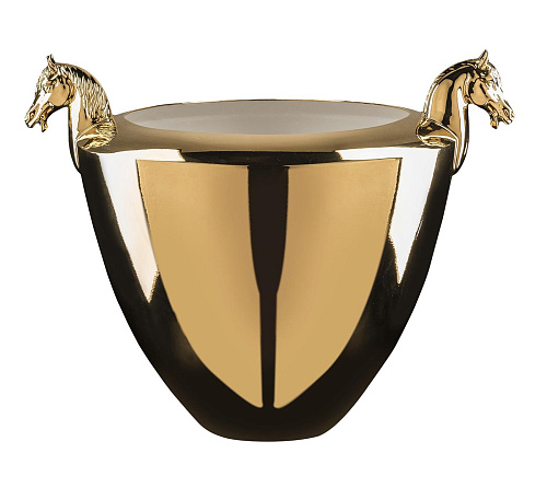 Horse Artisan Golden Vase