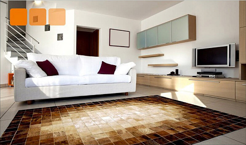 Vergina Brown Luxury Cowhide Rug