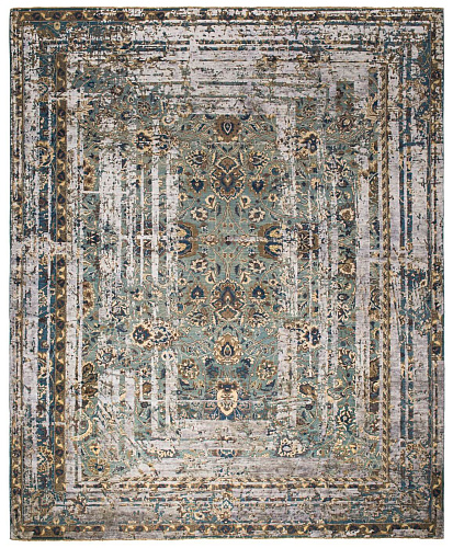 Faded Hand Knotted Vintage Luxury Rug