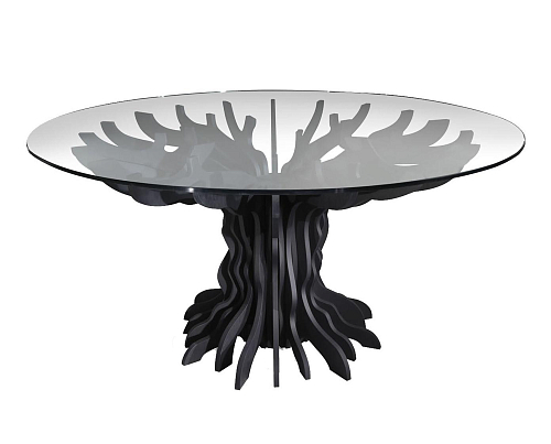 Black Wood and Glass Table