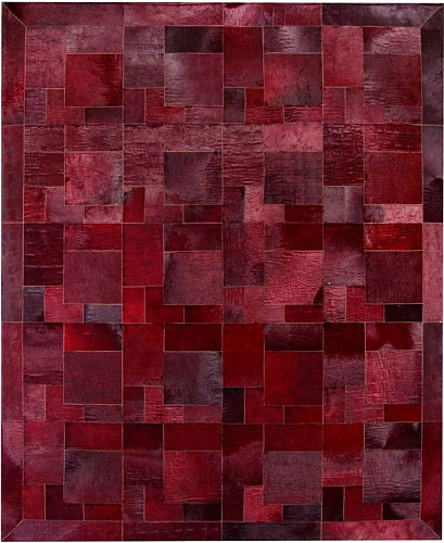 Puzzle Red Luxury Cowhide Rug