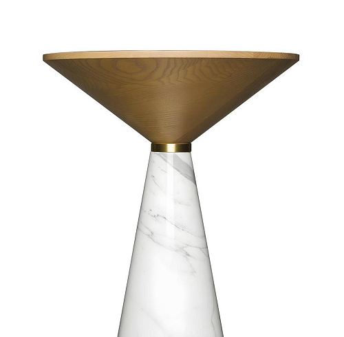 Cino White Marble Handcrafted Side Table
