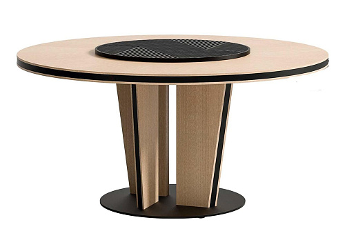 Elegant Light Wood Circular Dining Table
