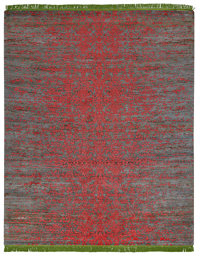 Hand-woven Vintage Style Red / Green Luxury Rug