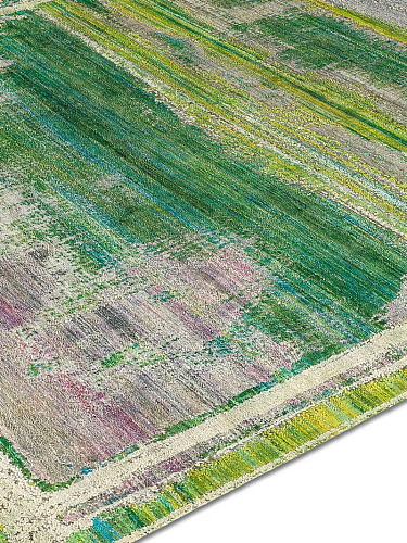 Green Mix Luxury Silk / Wool Rug