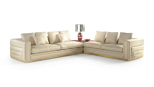Labyrinth Ivory Corner Italian Sofa
