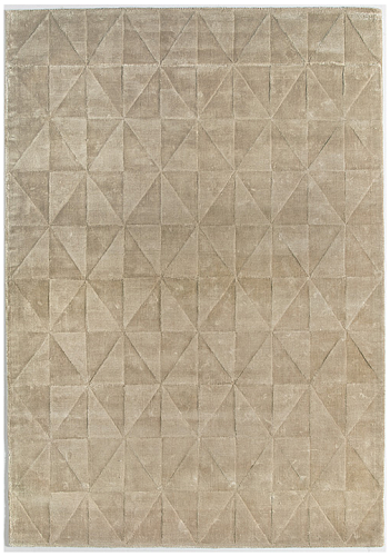 Triangles Beige Indian Hand-Woven Rug