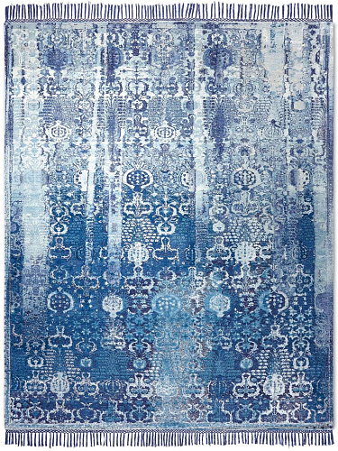 Woods Blue Handmade Luxury Rug