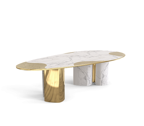 Marble & Gold Luxe Dining Table