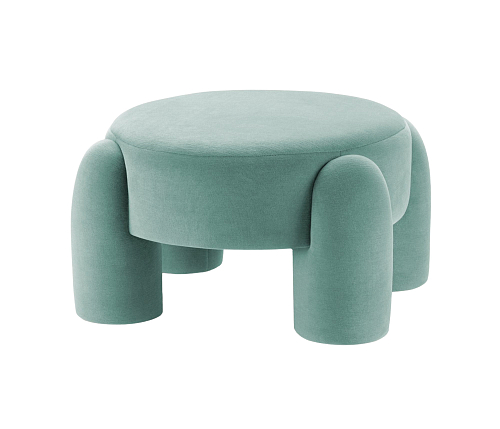 Marlon Light Blue Round Pouf