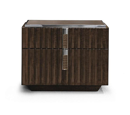 Deluxe Nightstand with Leather Detailing