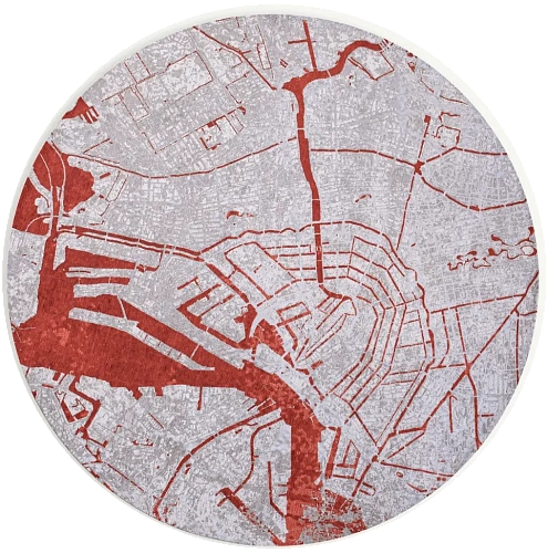 Urban Orange Round Rug