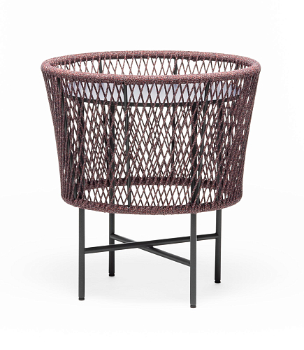 Tamburo Small Round Blue and Red Outdoor Coffee Table