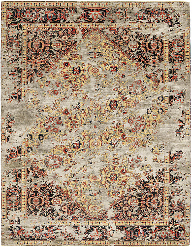 Multicolored Hand-woven Wool / Silk Luxury Rug
