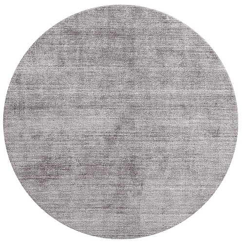 Handwoven Round Silver Silk Rug