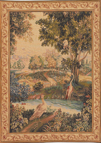 Greenery with Birds Woven Tapestry