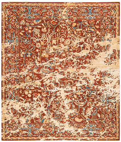 Faded Hand-Knotted Vintage Luxury Rug