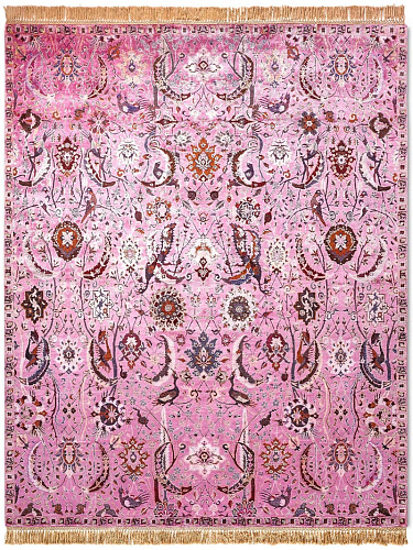 Kerman Pink Wool & Silk Rug