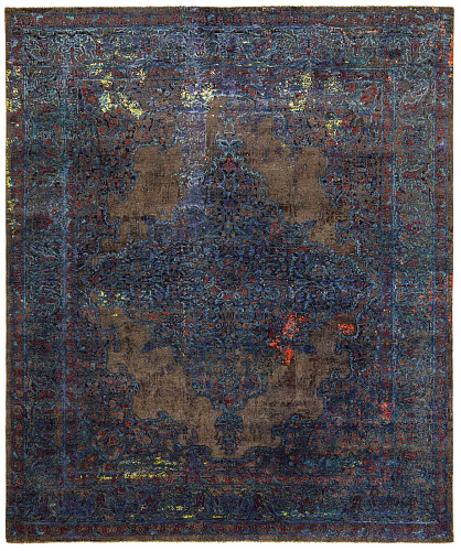 Tabriz Hand Knotted Blue Luxury Rug