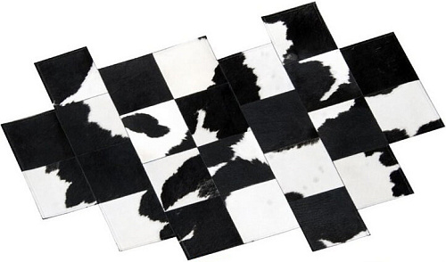 Pixel Black & White Luxury Cowhide Rug