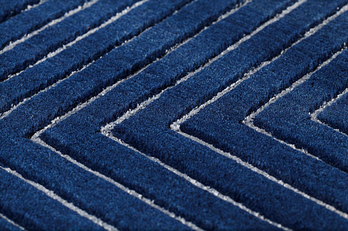 Handwoven Purple Border Wool / Viscose Rug