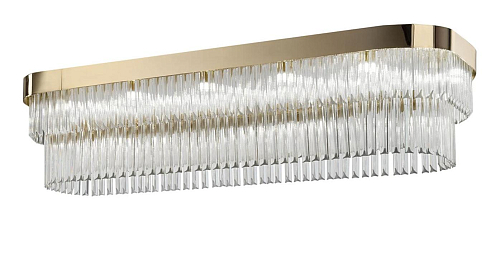 Soft Gold Transparent Triedro Chandelier