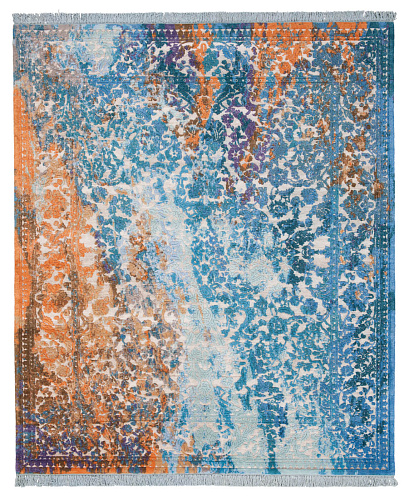 Medallion Hand-woven Multicolour; Blue Luxury Rug