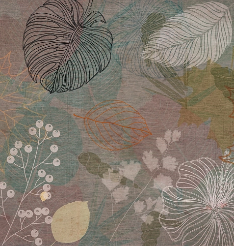 Autumn Flowers Wallcovering