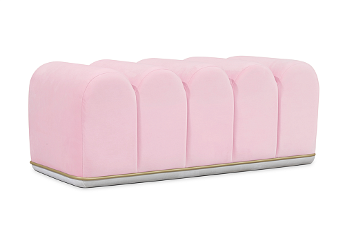 Sweet Swirl Pink Velvet Bench