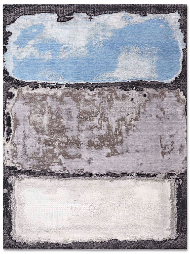 Light Blue Silver Hand-Woven Exquisite Rug