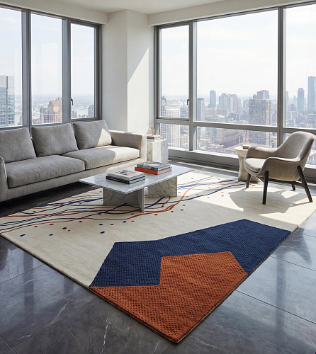 Linear Emblem Luxury Rug