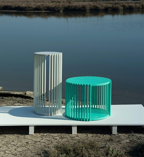 White Circular Side Table