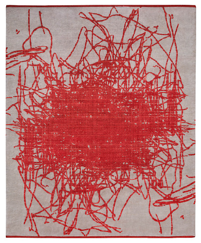 Grid Red Luxurious Rug