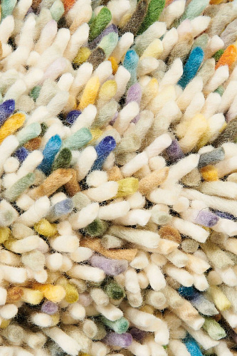 Light Multicolour Shag Wool Rug