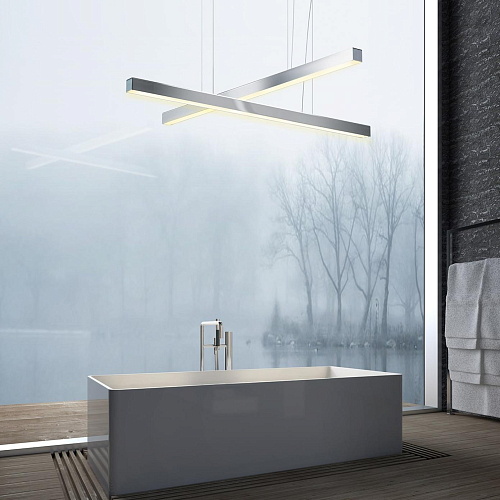 Polished Nickel Linear Chandelier