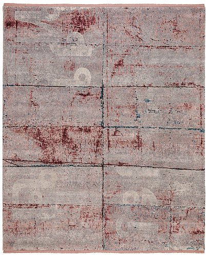 Luxurious Hand-woven Wool / Silk Purple Rug