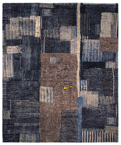Luxurious Hand-woven Blue Rug Boro