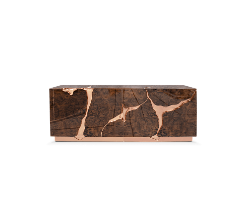 Fissure Rose Gold Designer Sideboard