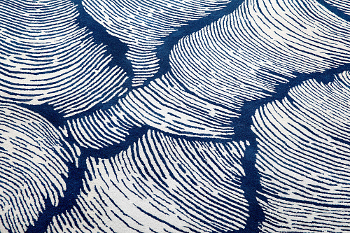 Round Blue Hand-Woven Rug