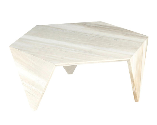 Ruche White Marble Accent Coffee Table