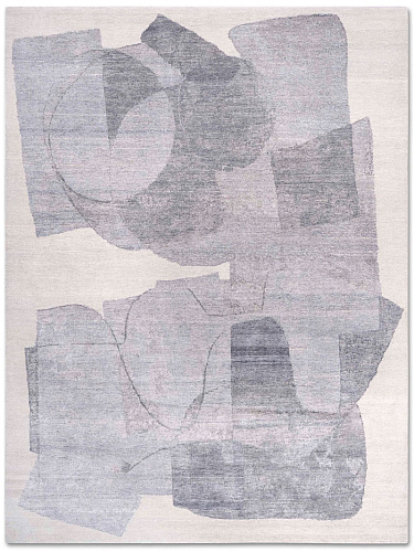 Snow Silver Hand-Knotted Silk / Wool Rug