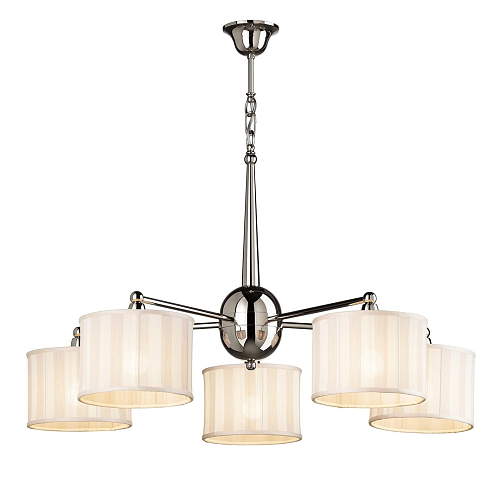 Contemporary Striped Fabric Shade Chandelier