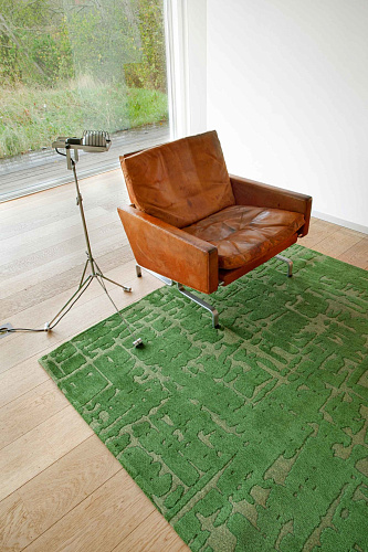 Green Belgian Flatwoven Rug