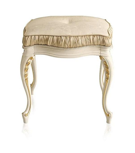 Beige & Gold Italian Stool
