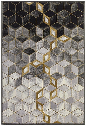 Gabriel Geometric Grey Jacquard Rug