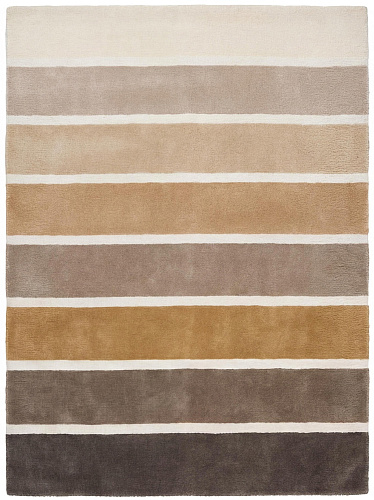 Layered Stripes Brown Artisan Rug