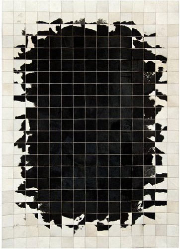Mosaic Black & White Luxury Cowhide Rug