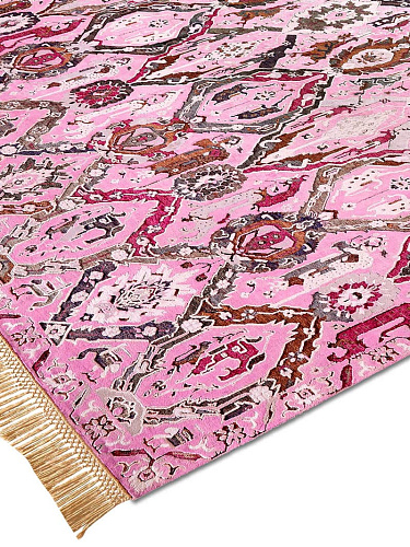 KavaBagh Pink Wool & Silk Rug