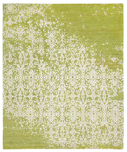 Faded Hand-woven Green Luxury Rug
